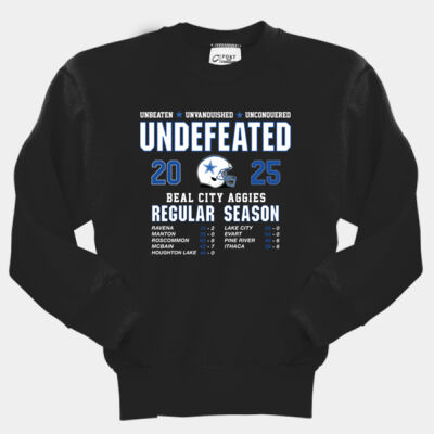 BC 2025 Undefeated - Youth Core Fleece Crewneck Sweatshirt Thumbnail